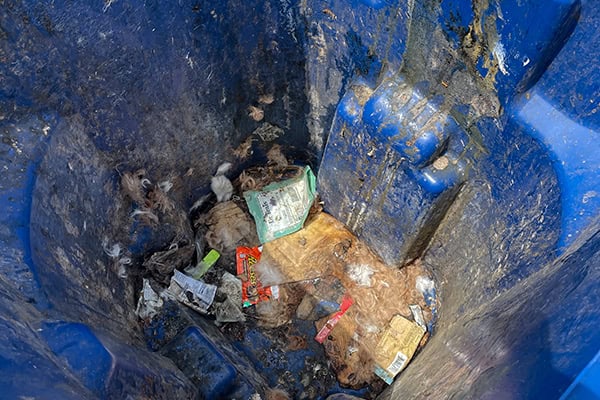 Dirty Trash Bin before being cleaned by a Bin Hero